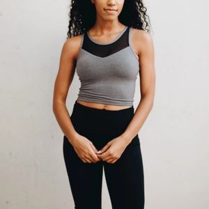 NWOT Senita Athletics mesh crop top in gray